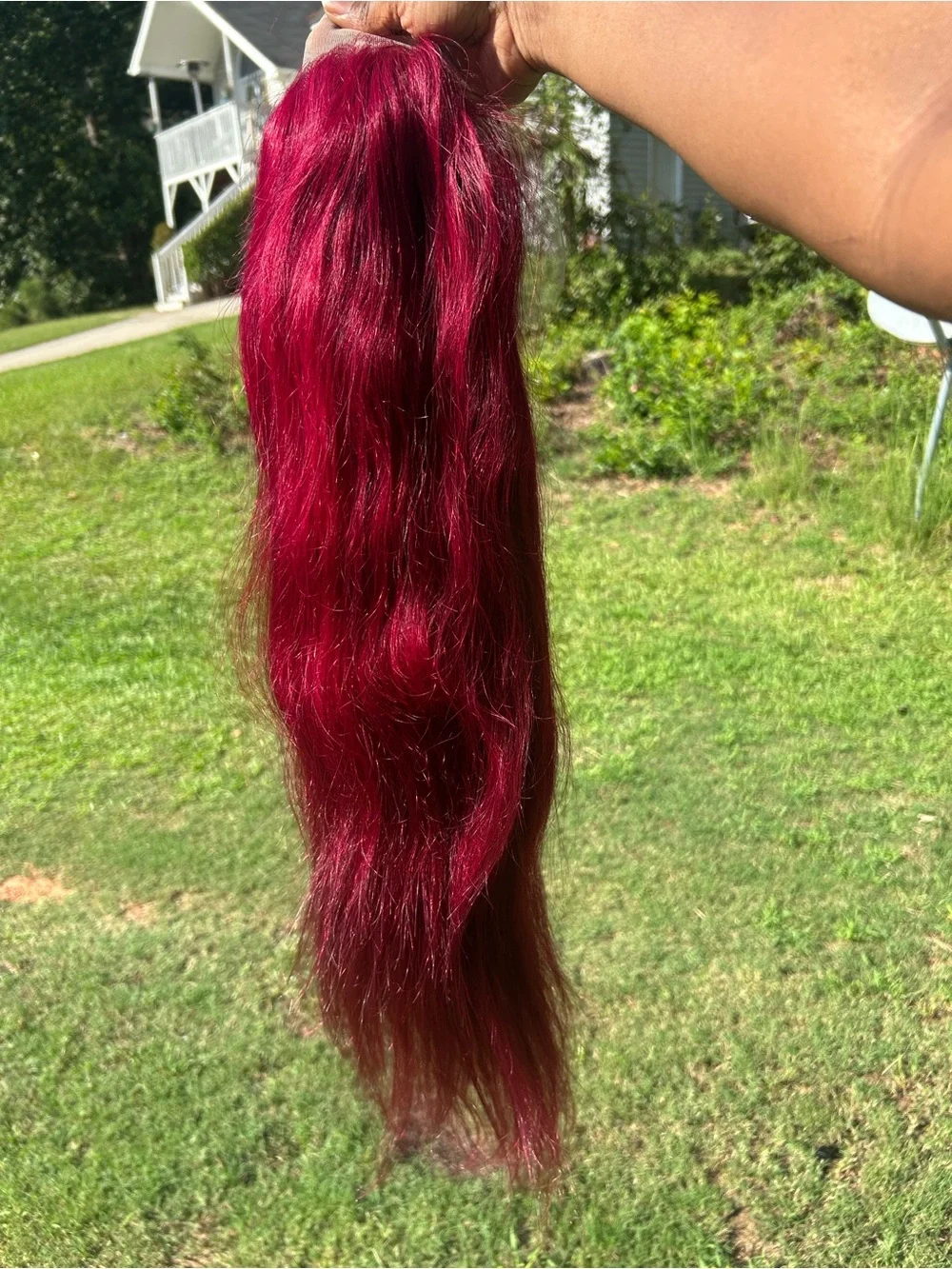 Burgundy Wig Human Hair 13x6 HD Lace Front Straight Wig 180 Density 28inch